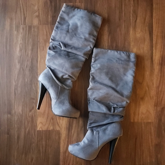 Michael Antonio Shoes - Michael Antonio gray slouched Boots